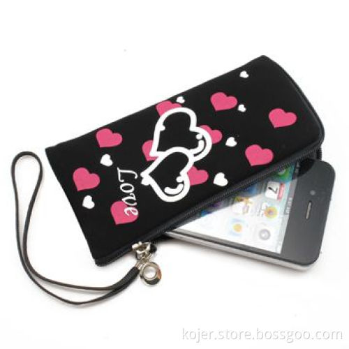 Zipper Bag, Made of Velvet, Ideal for iPhone 4, with Quality Zipper Slider and Lanyard